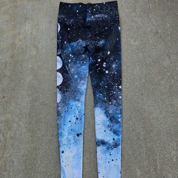Eagle Rock Werkshop Stars & Moon Phases Leggings Galaxy, Celestial, Sky, Med EUC - Picture 6 of 10